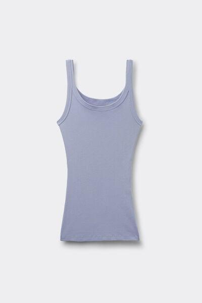 Blue Superior Cotton Racer Back Vest Top, 5601_064K, large image number 3