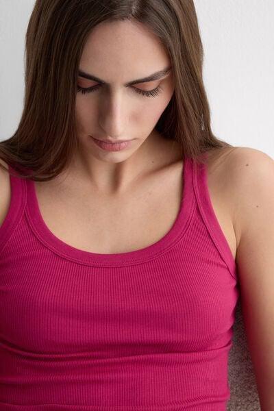 Pink Superior Cotton Racer Back Vest Top, 5601_110K, large image number 5