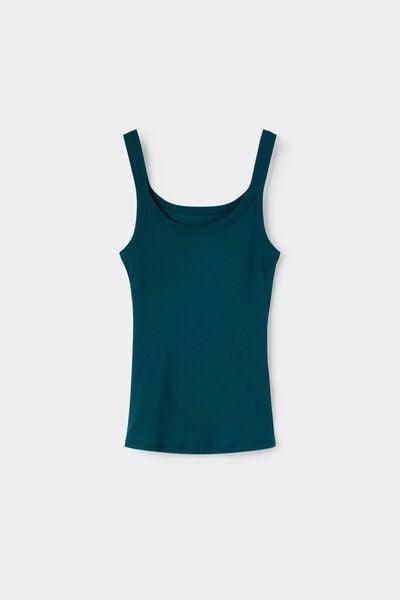 Green Superior Cotton Racer Back Vest Top, 5601_187K, large image number 3