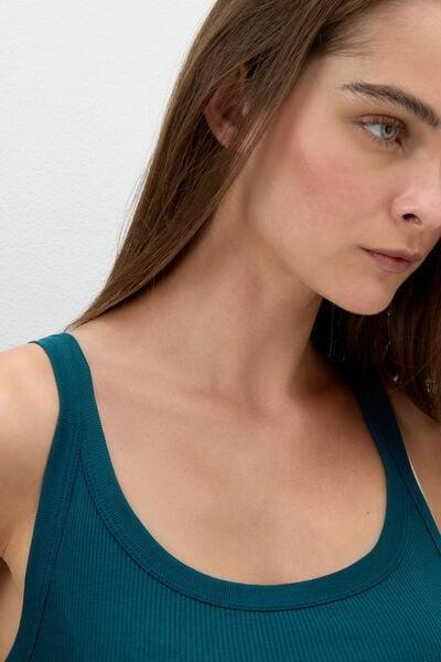Green Superior Cotton Racer Back Vest Top, 5601_187K, large image number 4