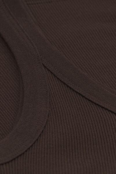 Brown Racer Back Vest Top, , large image number 4
