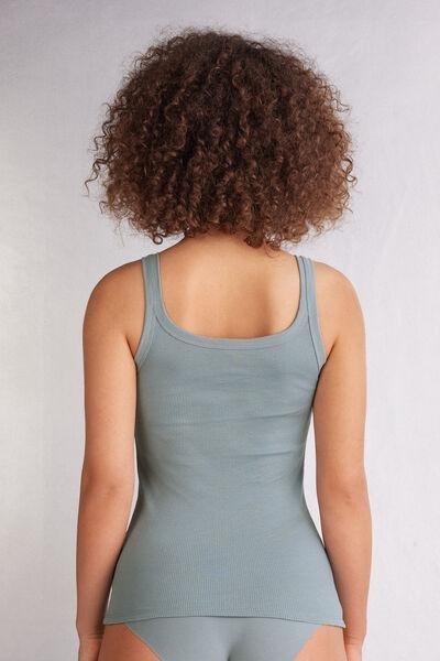 Blue Racer Back Vest Top, , large image number 3