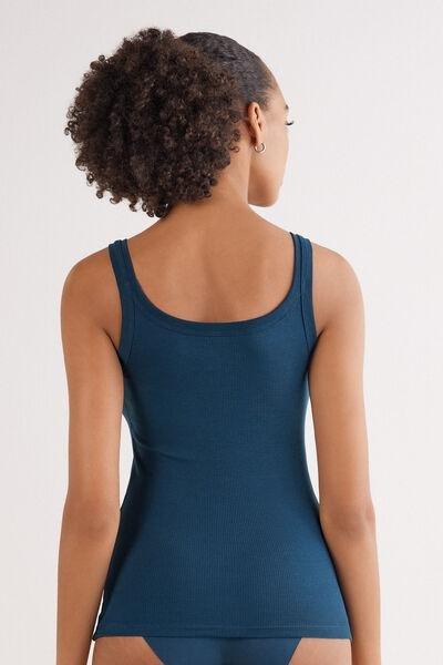 Blue Racer Back Vest Top, , large image number 3