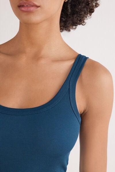 Blue Racer Back Vest Top, 5601_937J, large image number 7