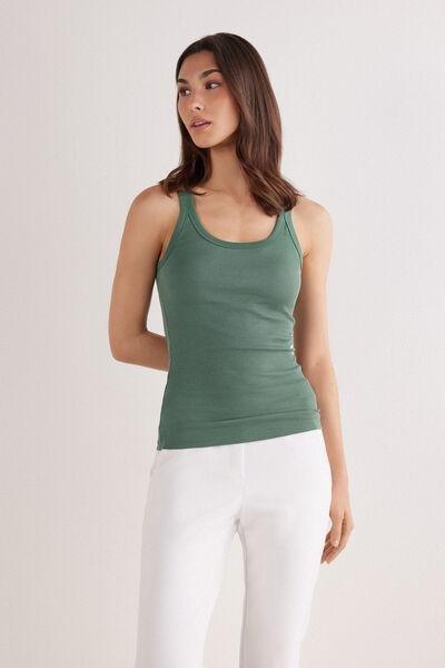 Green Racer Back Vest Top, , large image number 1