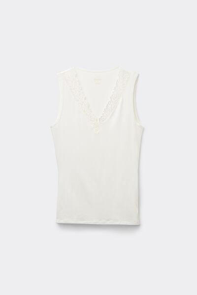 White Pretty Flower Tank Top, , large image number 2
