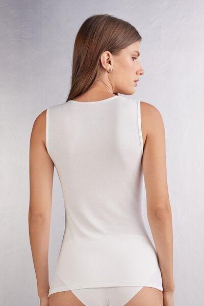 White Pretty Flower Tank Top, , large image number 3