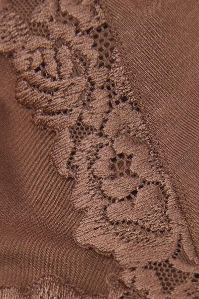 Beige Pretty Flower Modal And Lace Vest Top, , large image number 4