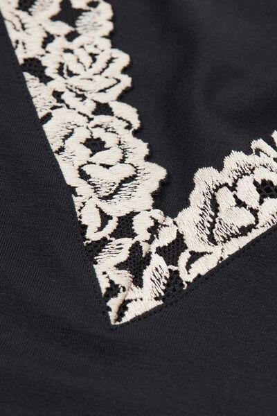 Black Pretty Flower Tank Top, , large image number 4