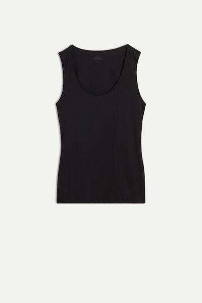 Intimissimi - Black Wide-Strap Ultrafresh Supima Cotton Vest