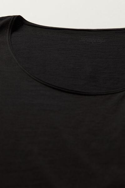 Black Wide-Strap Ultrafresh Supima Cotton Vest, , large image number 4