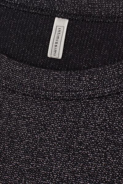 Black Ribbed Lame Cotton Vest Top, 5601_052K, large image number 4