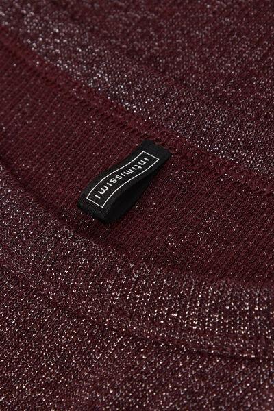 Burgundy Ribbed Lame Cotton Vest Top, , large image number 4