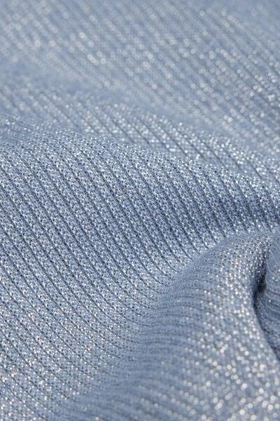 Blue Ribbed Lame Cotton Vest Top, 5601_098K, large image number 4