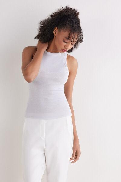 Grey Ribbed Vest Top, , large image number 2
