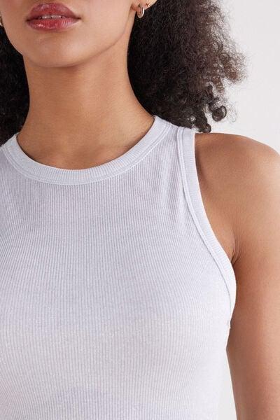 Grey Ribbed Vest Top, 5601_872J, large image number 5