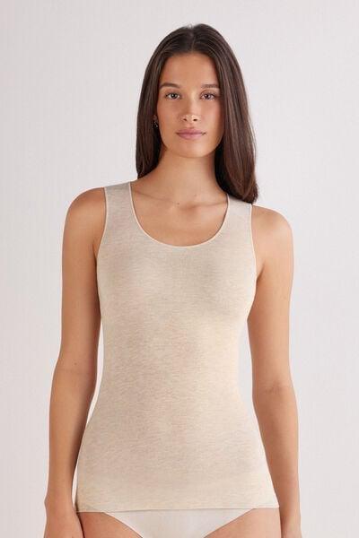 Beige Ultralight Wide-Shoulder Modal Top, 5601_036K, large image number 1