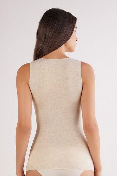 Beige Ultralight Wide-Shoulder Modal Top, 5601_036K, large image number 2