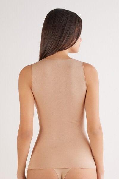 Beige Ultralight Wide-Shoulder Modal Top, Soft Beige, large image number 2