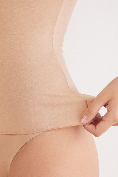 Beige Ultralight Wide-Shoulder Modal Top, Soft Beige, large image number 5