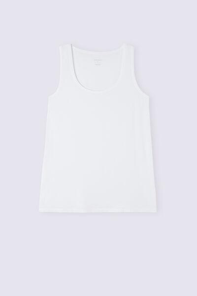 White Long Micro modal Tank Top, , large image number 2