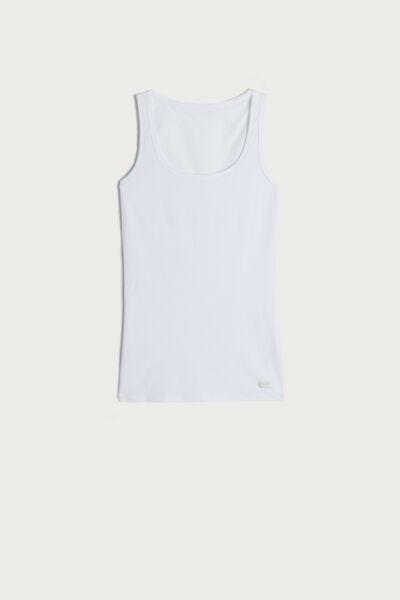 White Wide Straps Vest, , large image number 2