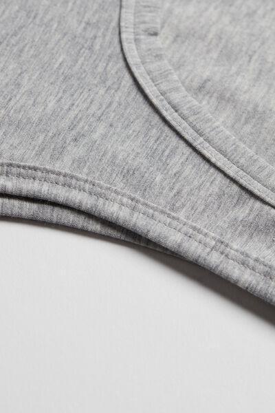 Grey Blend Cotton Wide Straps Vest, , large image number 9