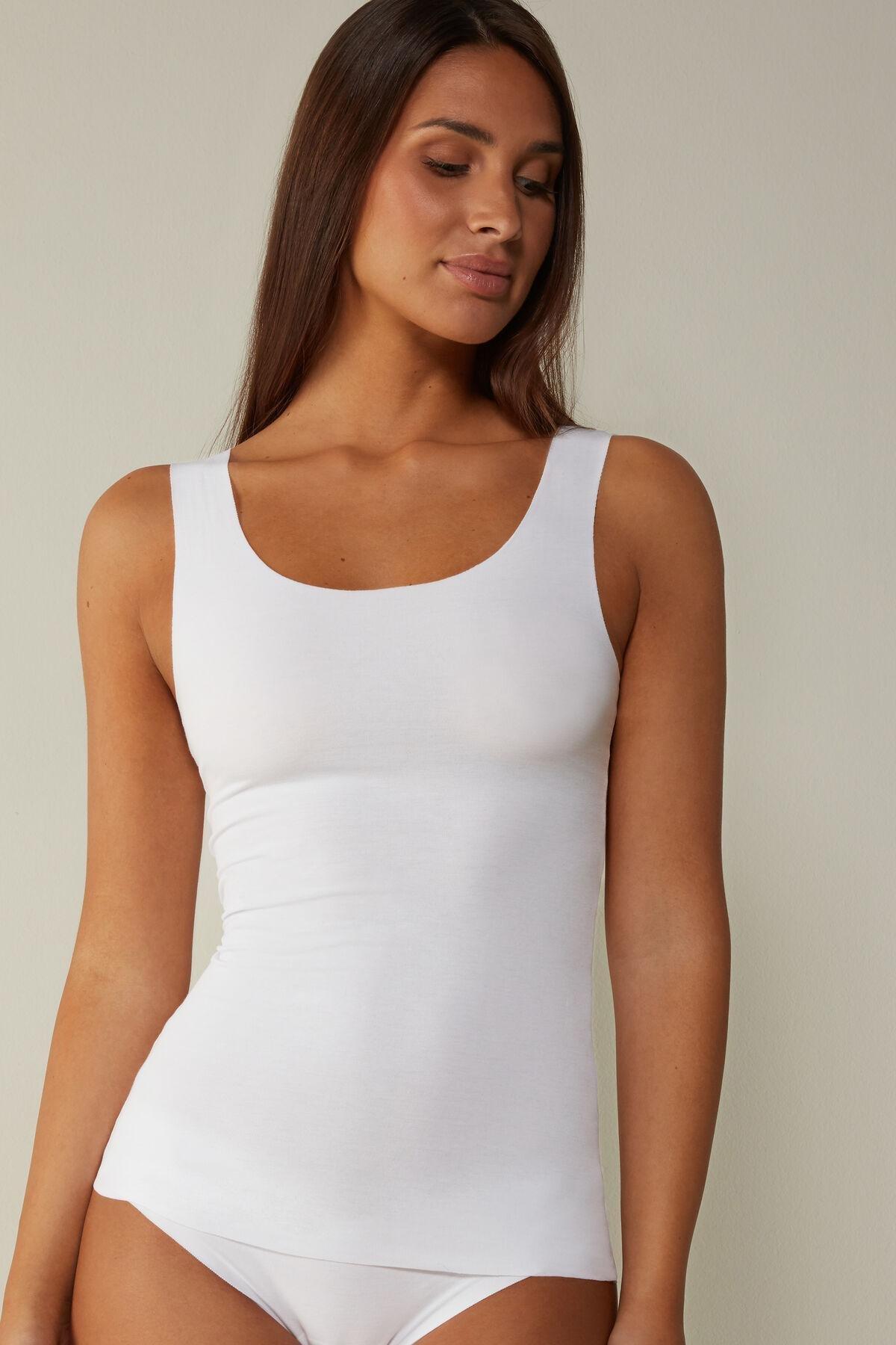 Intimissimi - White Top Made From Ribbed Supima Cotton