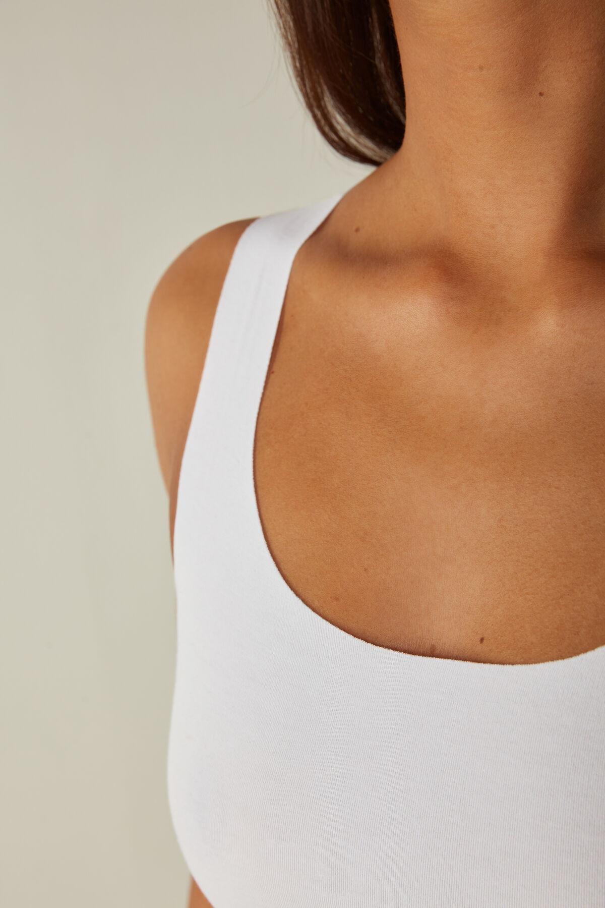 Intimissimi - White Top Made From Ribbed Supima Cotton