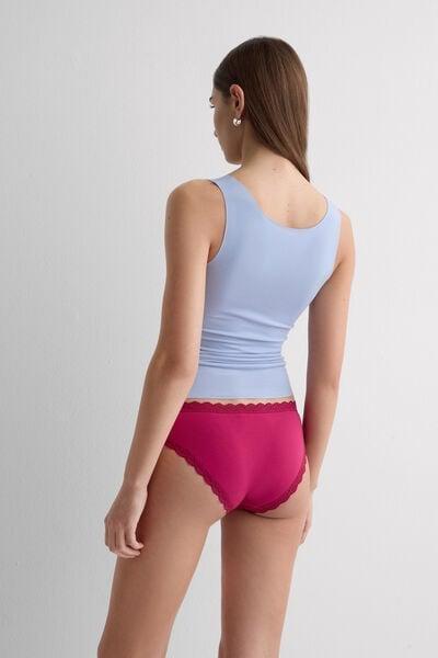 Blue Round-Neck Raw-Cut Cotton Vest Top, 5601_064K, large image number 2