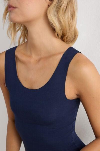Navy Round Neck Vest Top, Intense Blue, large image number 5