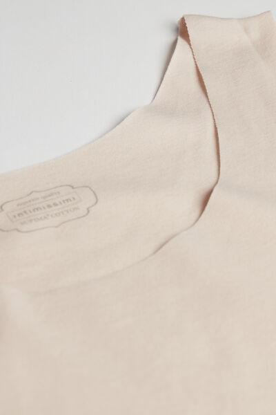 Silk Raw-Edge Round-Neck Supima Cotton Vest Top, , large image number 6
