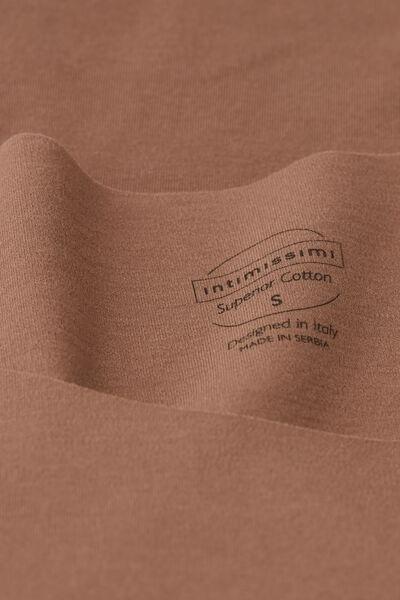 Brown Round-Neck Cotton Vest Top, , large image number 4