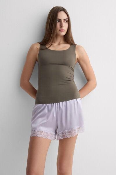 Green Round-Neck Raw-Cut Cotton Vest Top, 5601_660J, medium