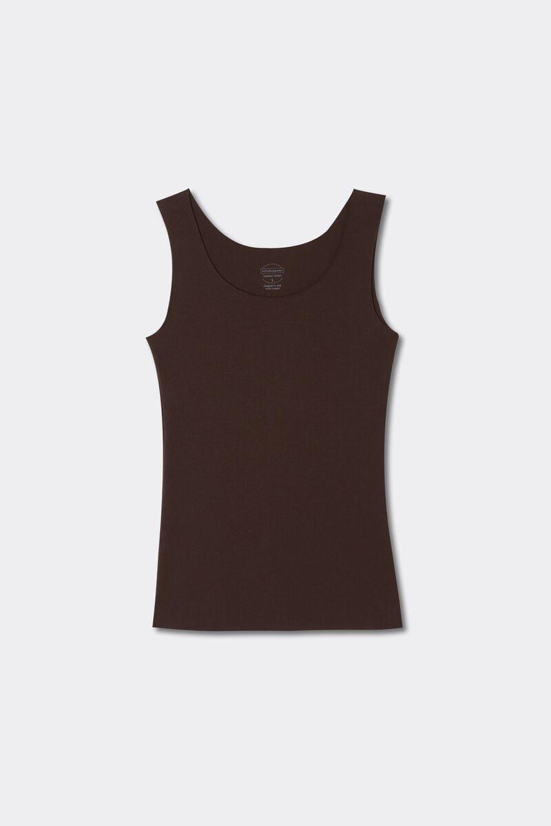 Brown Round-Neck Vest Top, 5601_705J, large image number 7