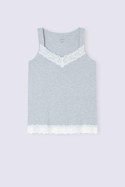 Blue Modal Lace Vest Top, , large image number 2