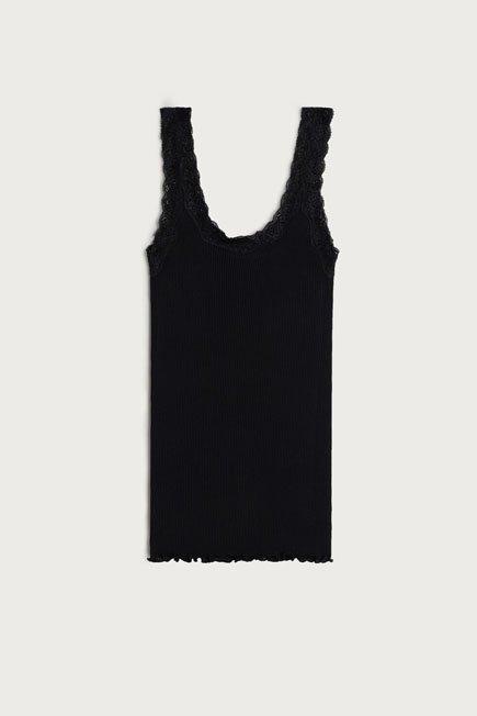 Black Ribbed Tank Top, , large image number 9