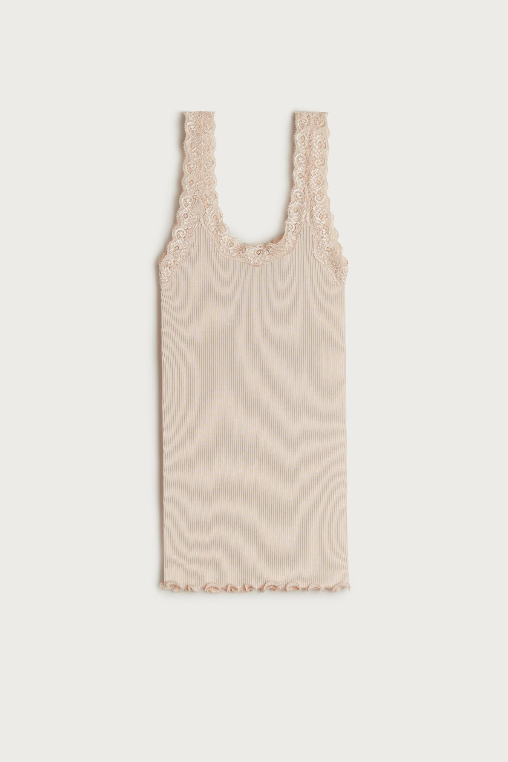 Cream Lightweight Silk Top, , large image number 5