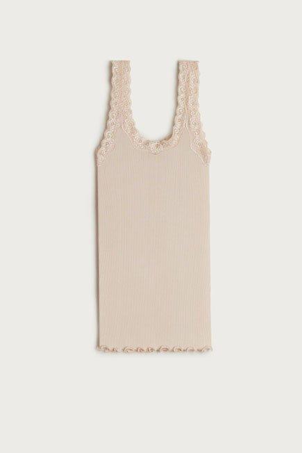 Silk Silk Top With Lace Neckline, Women, , large image number 9