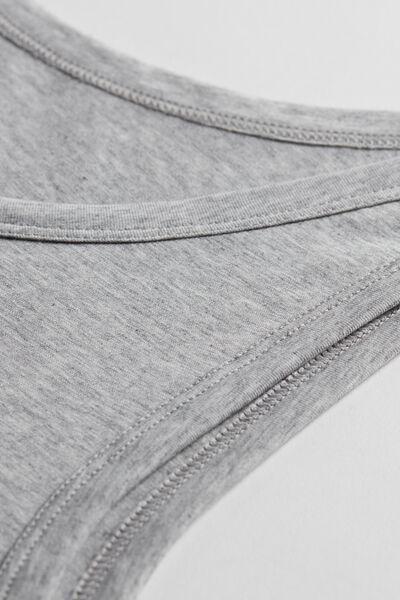 Grey Sleeveless Round Neck Vest Top, , large image number 5