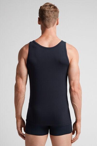 توب بدون أكمام أزرق غامق برقبة دائرية ، رجالي, Midnight Blue, large image number 3