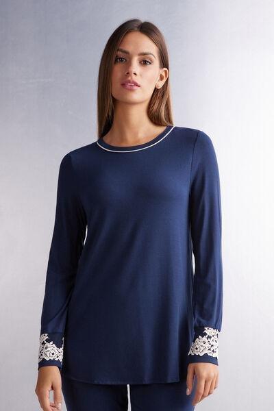 Navy Pretty Flowers Modal Top, , large image number 0