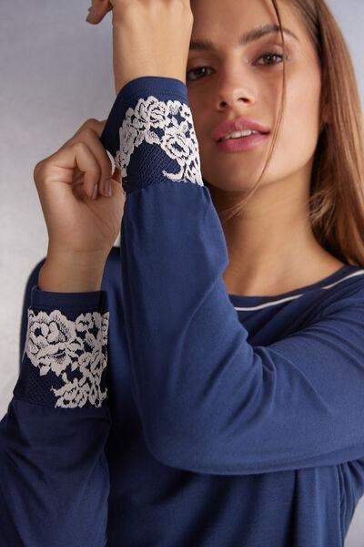 Navy Pretty Flowers Modal Top, , large image number 1