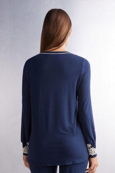 Navy Pretty Flowers Modal Top, , large image number 3