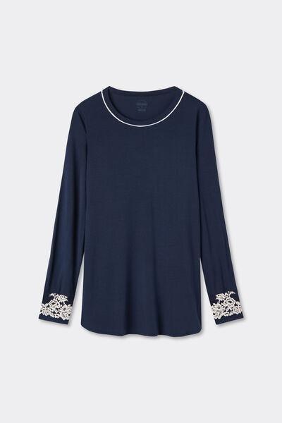 Navy Pretty Flowers Modal Top, Intense Blue/vanilla, large image number 3