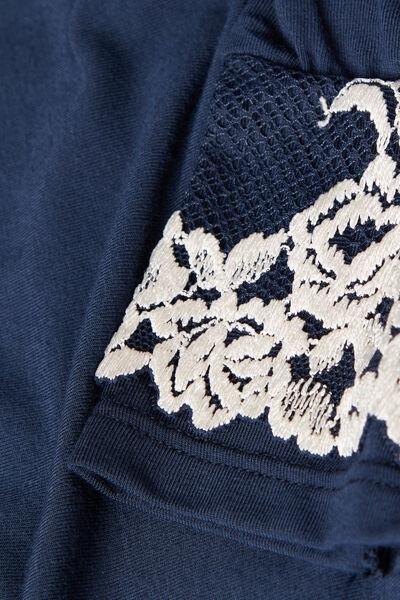 Navy Pretty Flowers Modal Top, Intense Blue/vanilla, large image number 4