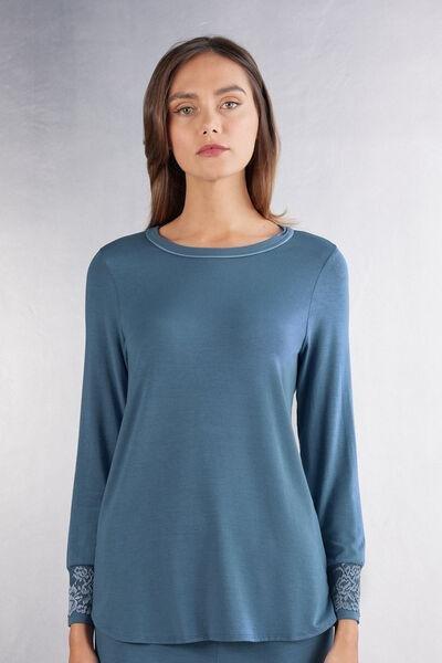 Blue Pretty Flowers Modal Top, , large image number 0