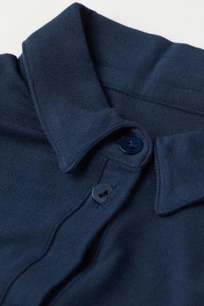 Navy Pretty Flowers Button-Up Modal Top, , large image number 4