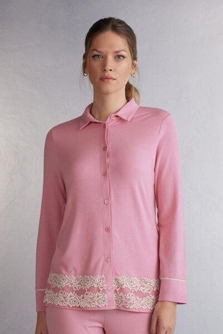 Intimissimi - Pink Pretty Flowers Button-Up Modal Top