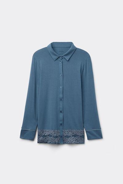 Blue Pretty Flowers Button-Up Modal Top, , large image number 2